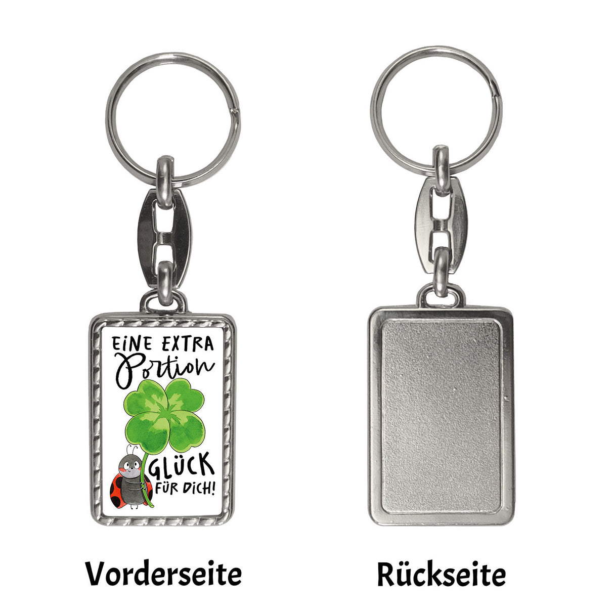 Marienkäfer Schlüsselanhänger mit Spruch Eine extra Portion Glück für dich