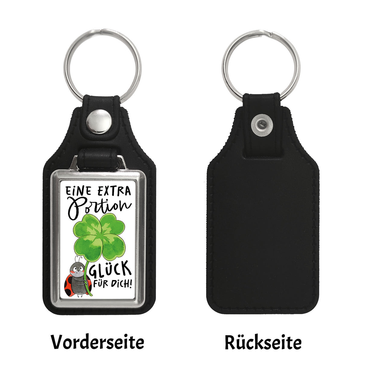 Marienkäfer Schlüsselanhänger mit Spruch Eine extra Portion Glück für dich