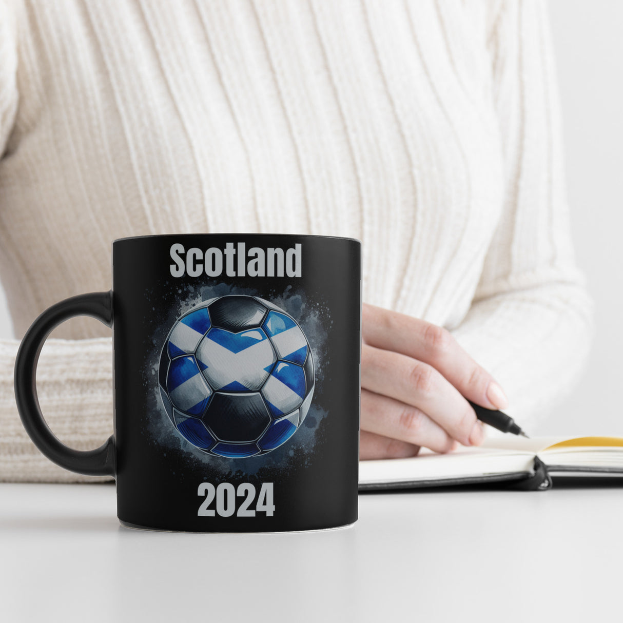 Fußball Schottland Flagge Tasse in Schwarz