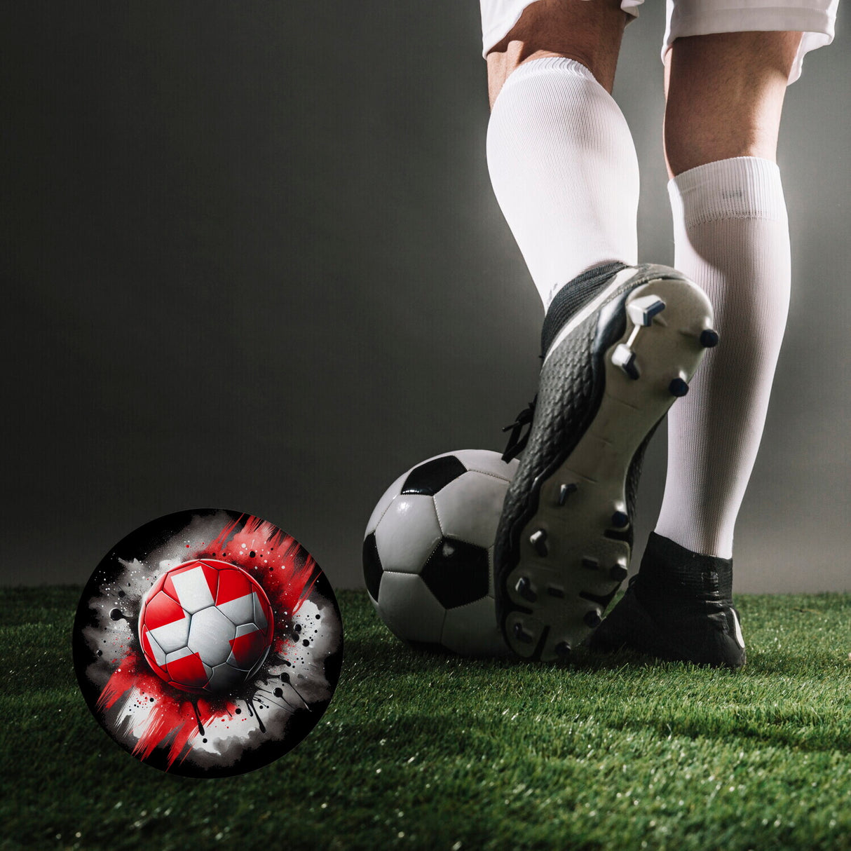 Fußball Schweiz Flagge Magnet rund