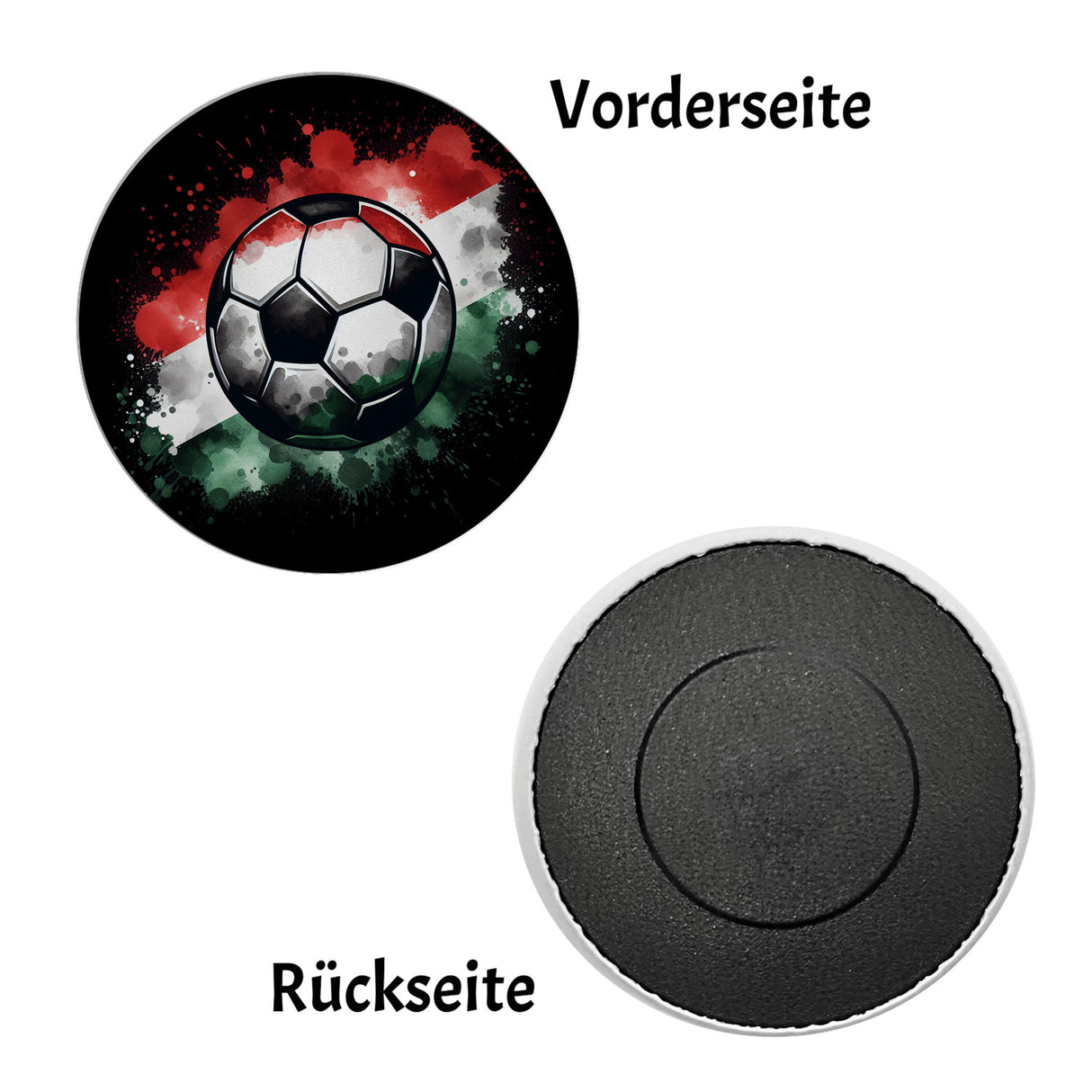 Fußball Ungarn Flagge Magnet rund