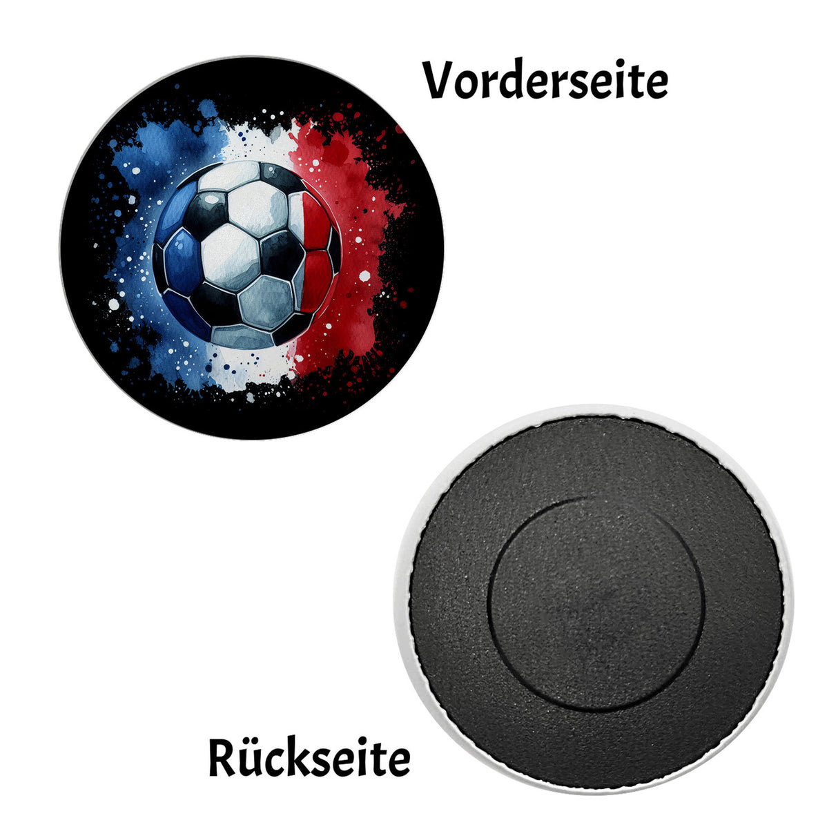 Fußball Frankreich Flagge Magnet rund