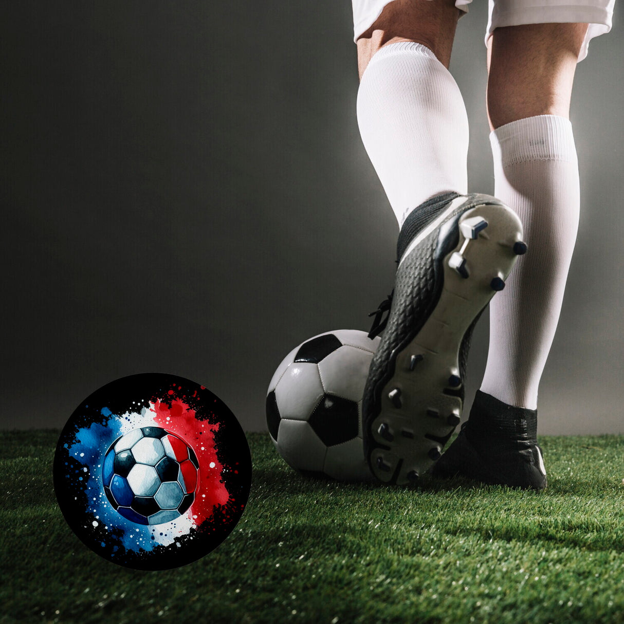 Fußball Frankreich Flagge Magnet rund