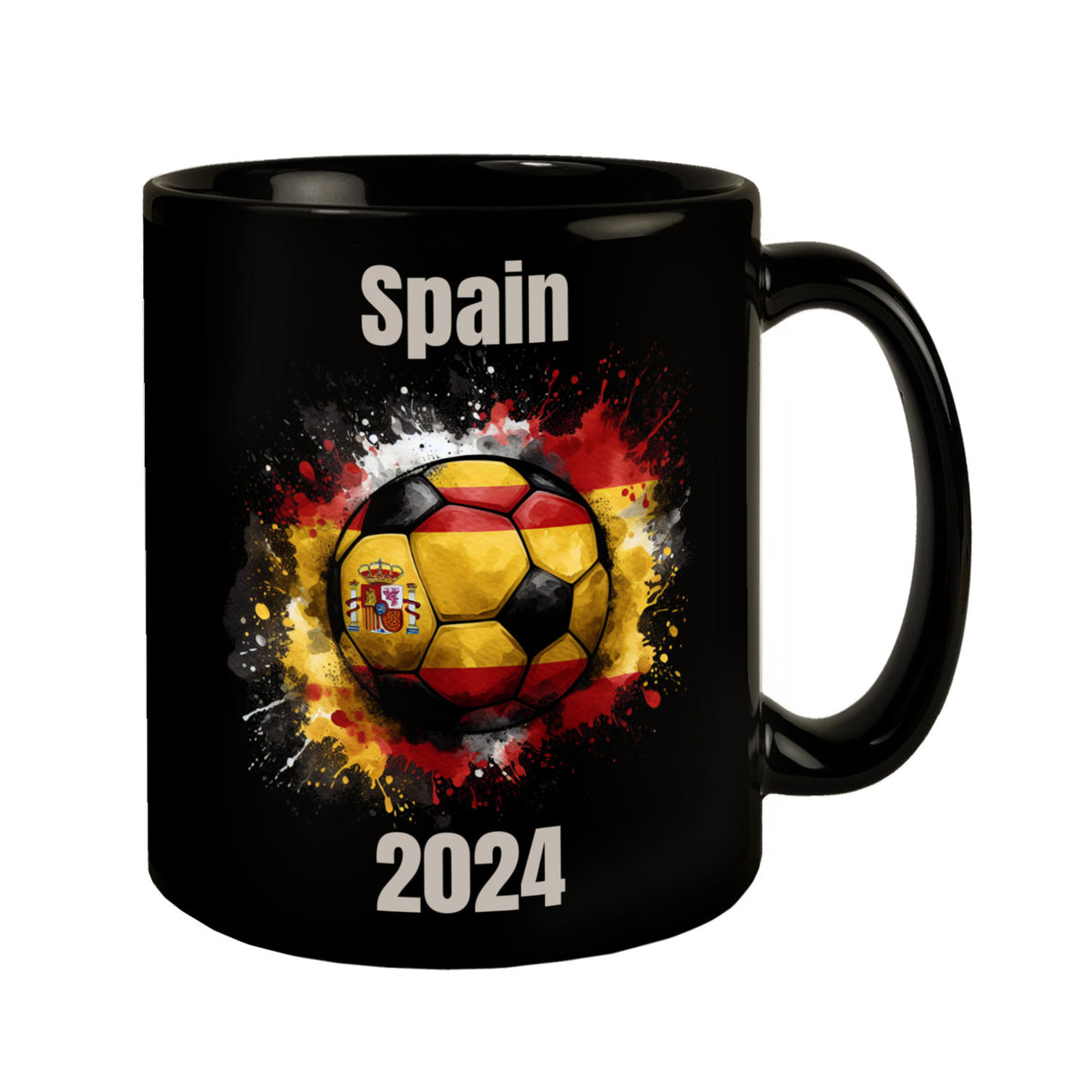 Fußball Spanien Flagge Tasse in Schwarz
