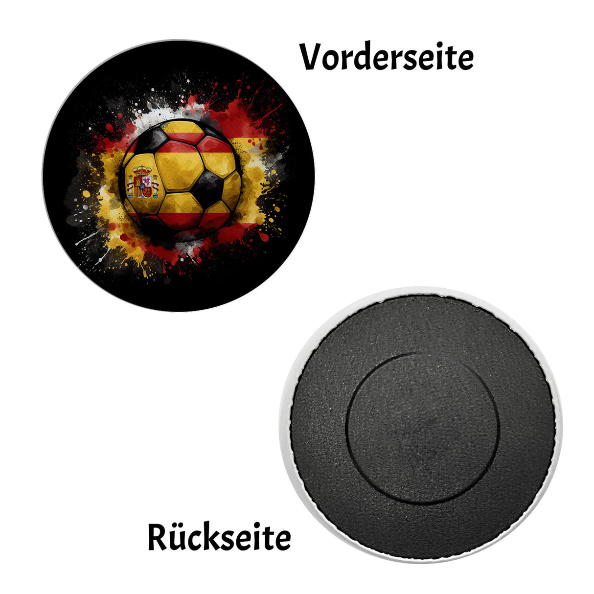 Fußball Spanien Flagge Magnet rund