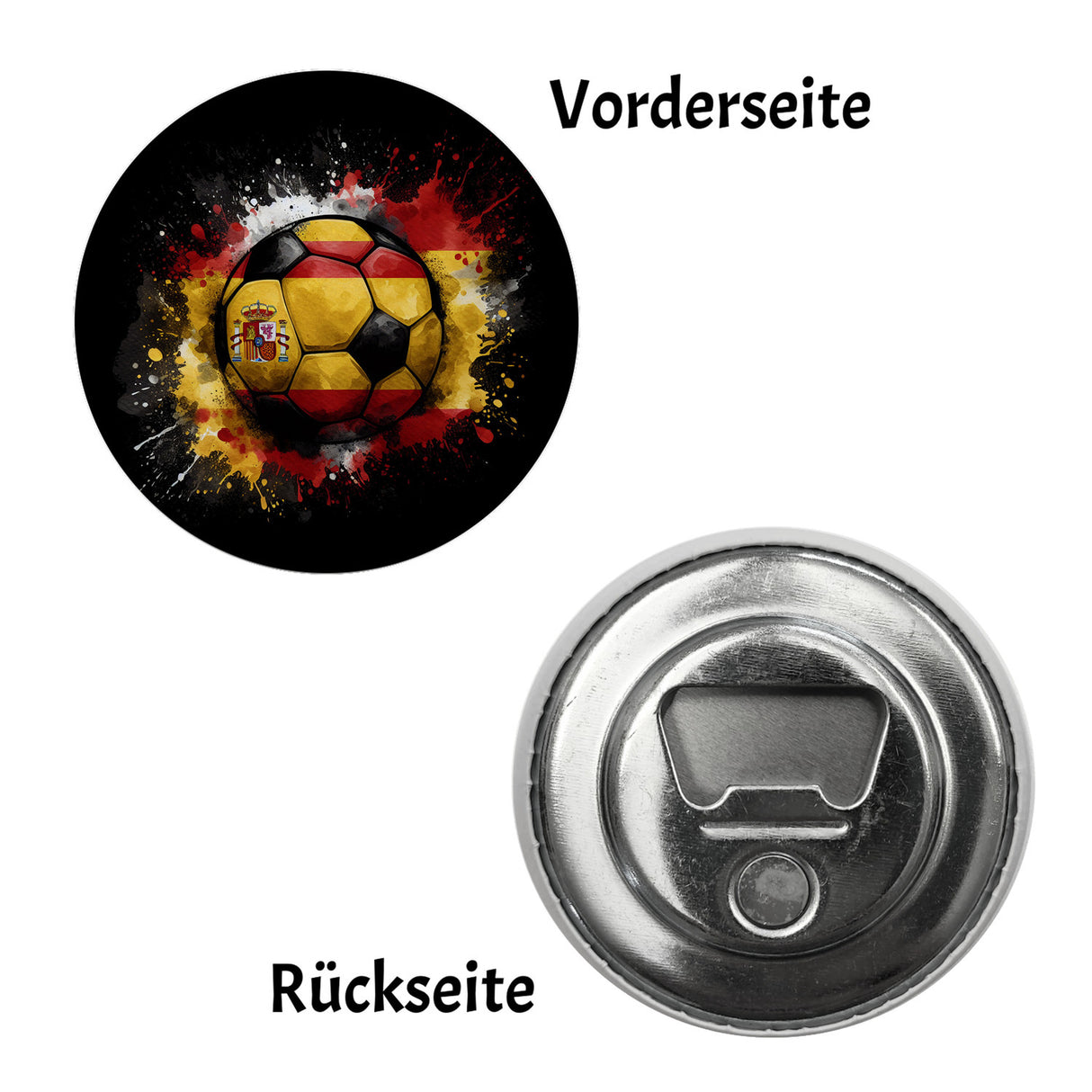 Fußball Spanien Flagge Magnet rund