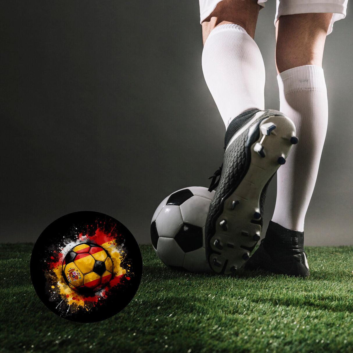 Fußball Spanien Flagge Magnet rund
