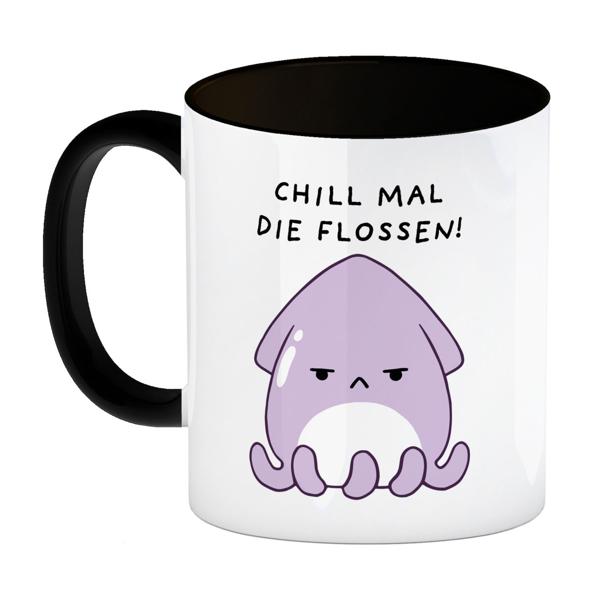 Jelly & Friends Tintenfisch Kaffeebecher mit Spruch Chill mal die Flossen