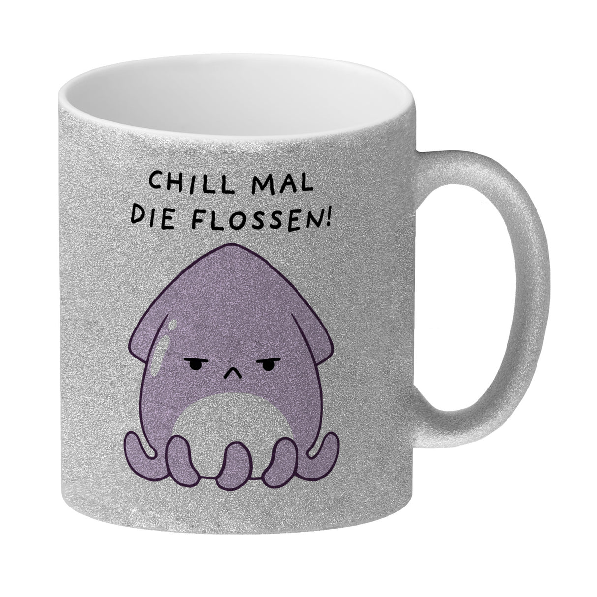 Jelly & Friends Tintenfisch Kaffeebecher mit Spruch Chill mal die Flossen