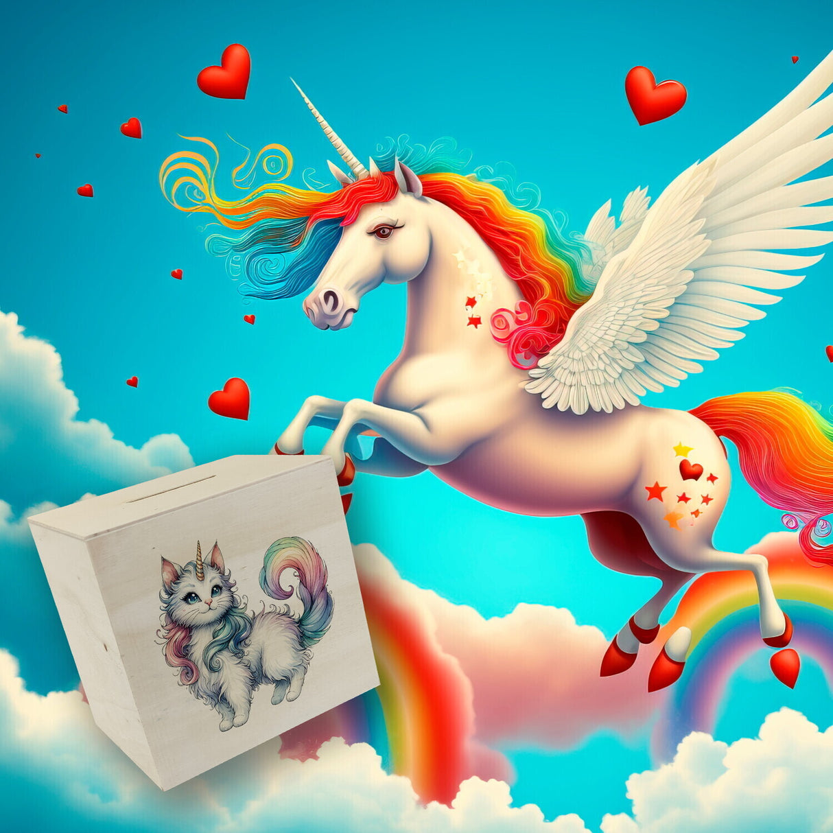 Einhorn-Katze Spardose