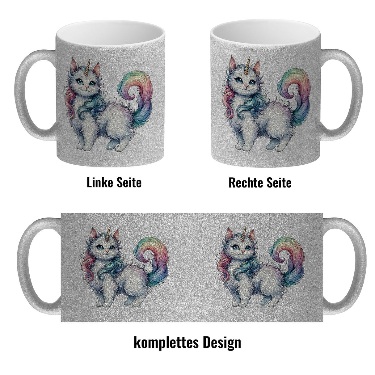 Einhorn-Katze Kaffeebecher