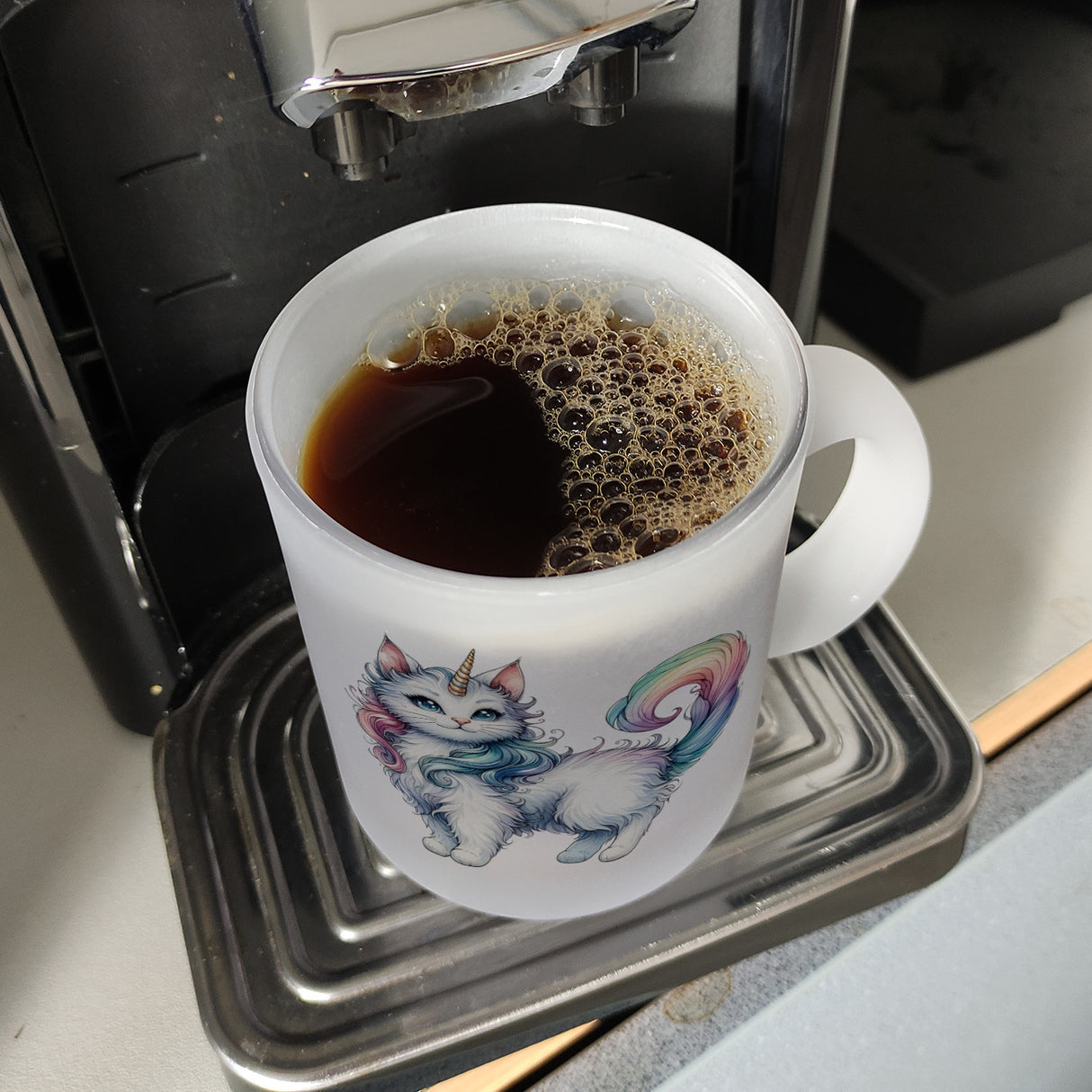 Einhorn-Katze Kaffeebecher