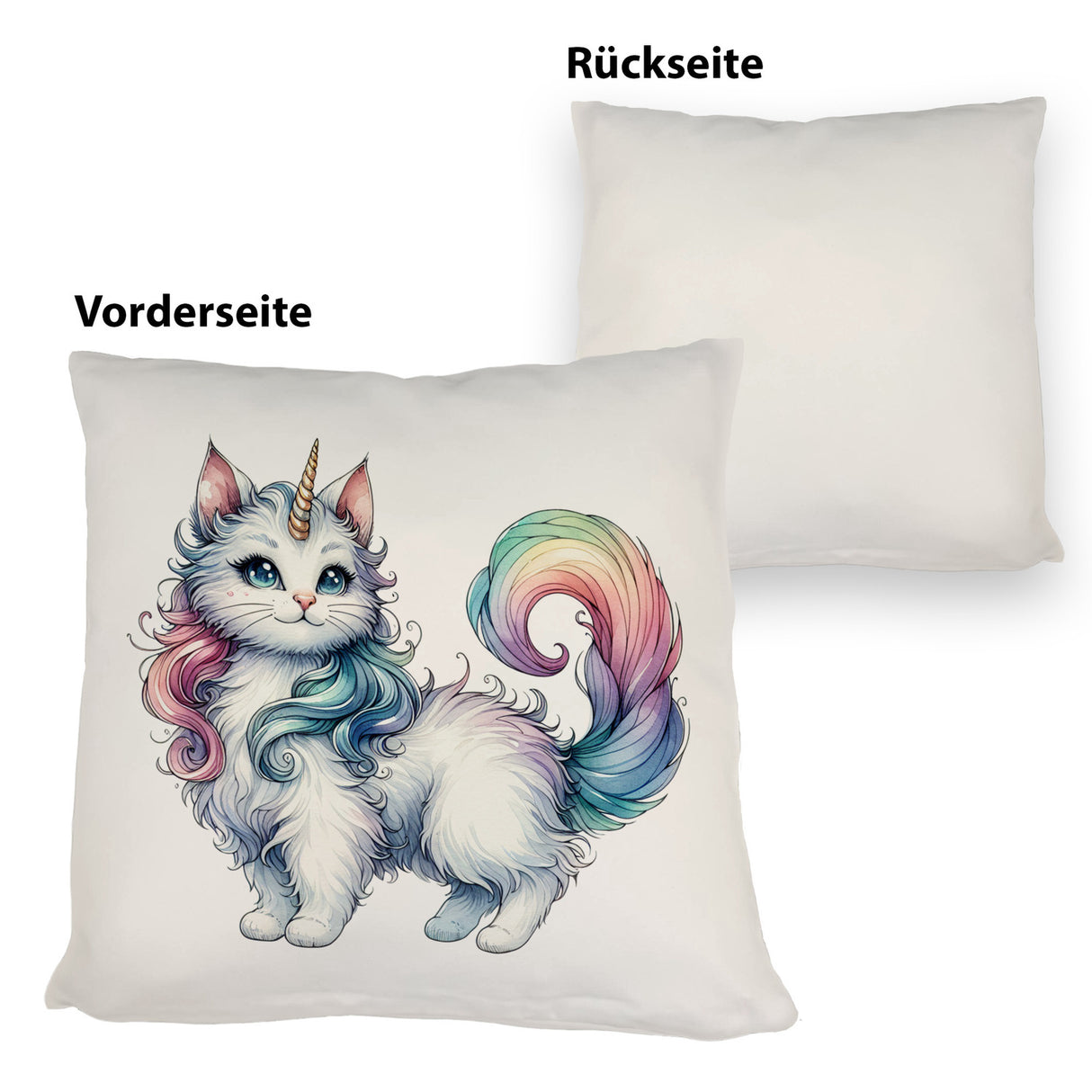 Einhorn-Katze Kissen