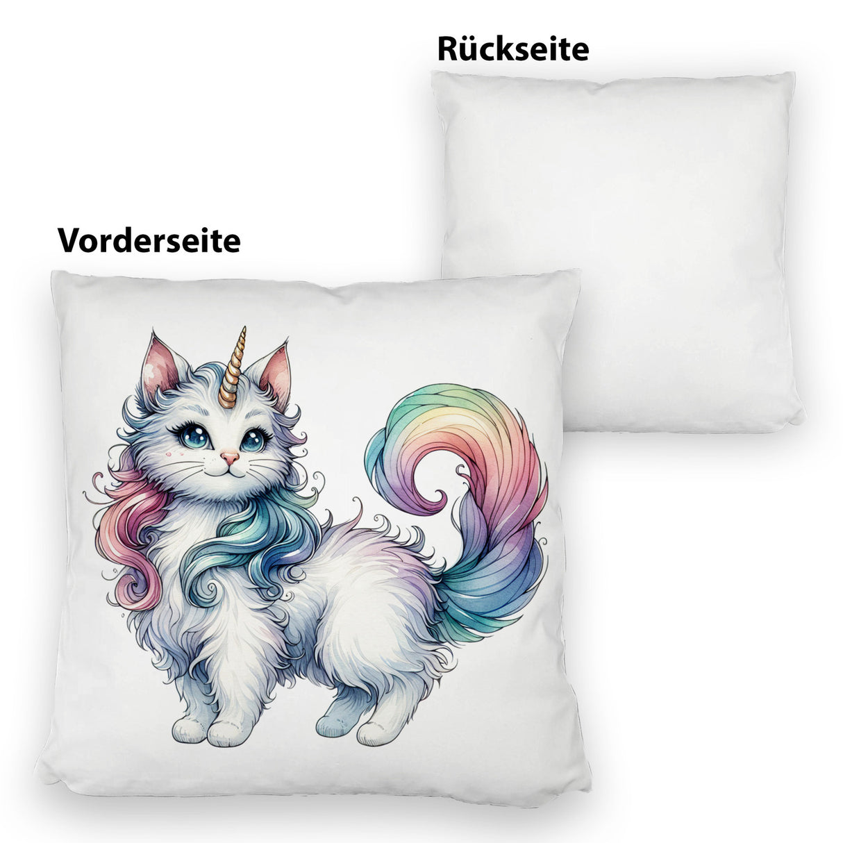 Einhorn-Katze Kissen