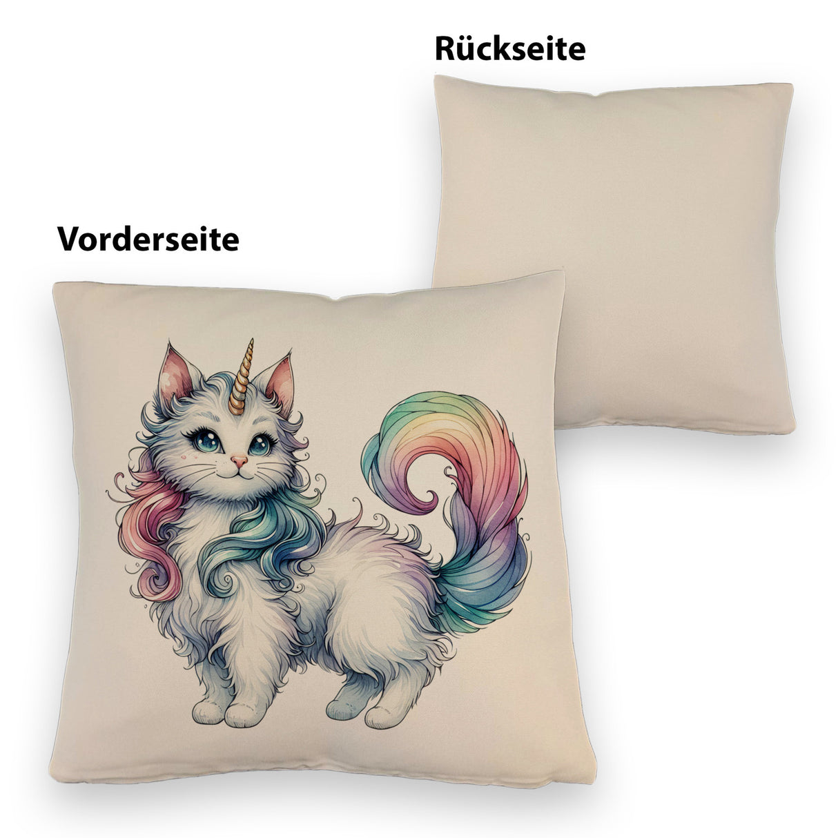 Einhorn-Katze Kissen