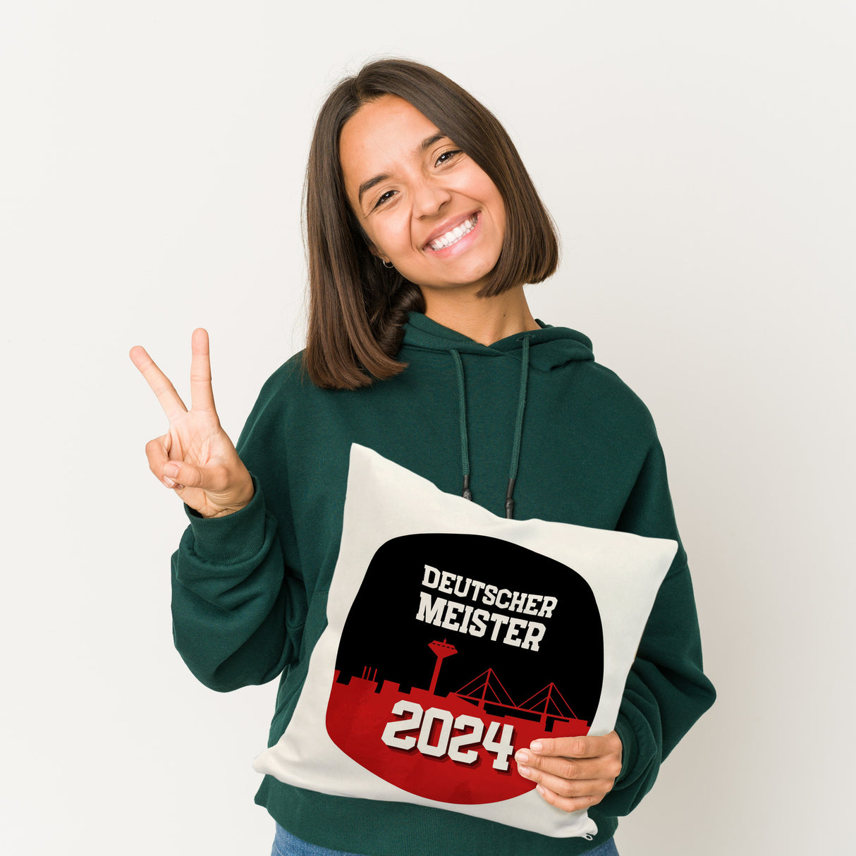 Leverkusen Kissen mit Spruch Deutscher Meister 2024