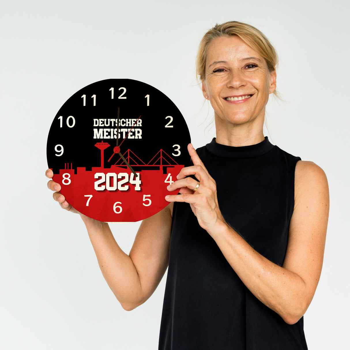 Leverkusen Wanduhr mit Spruch Deutscher Meister 2024