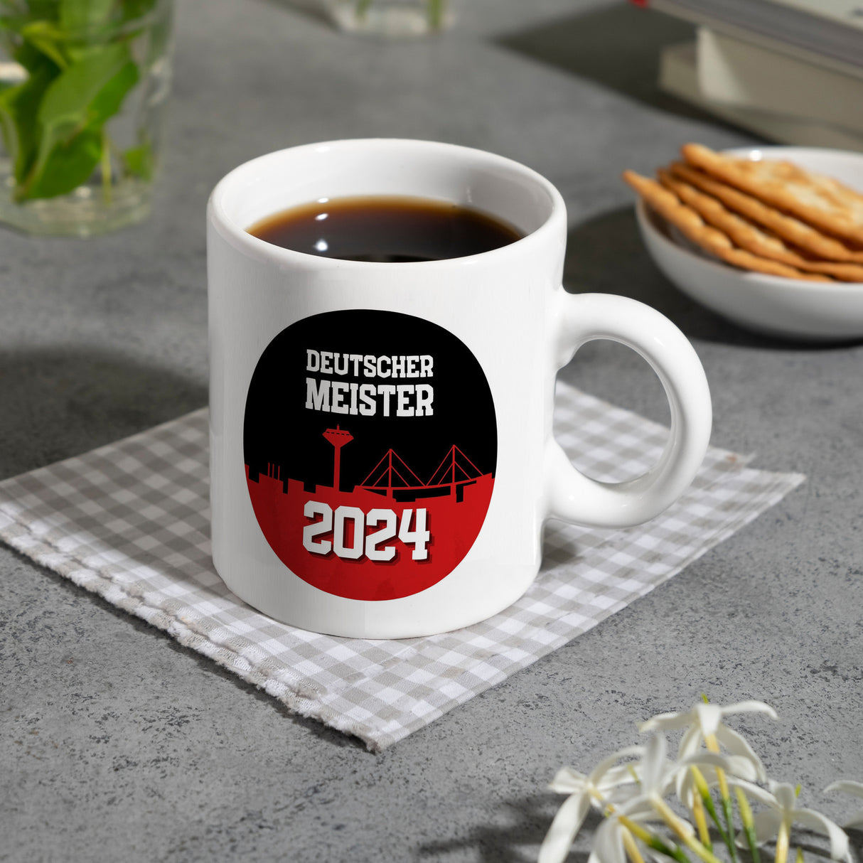 Leverkusen Kaffeebecher mit Spruch Deutscher Meister 2024