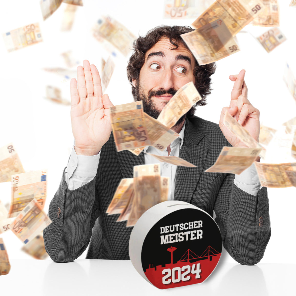 Leverkusen Spardose mit Spruch Deutscher Meister 2024