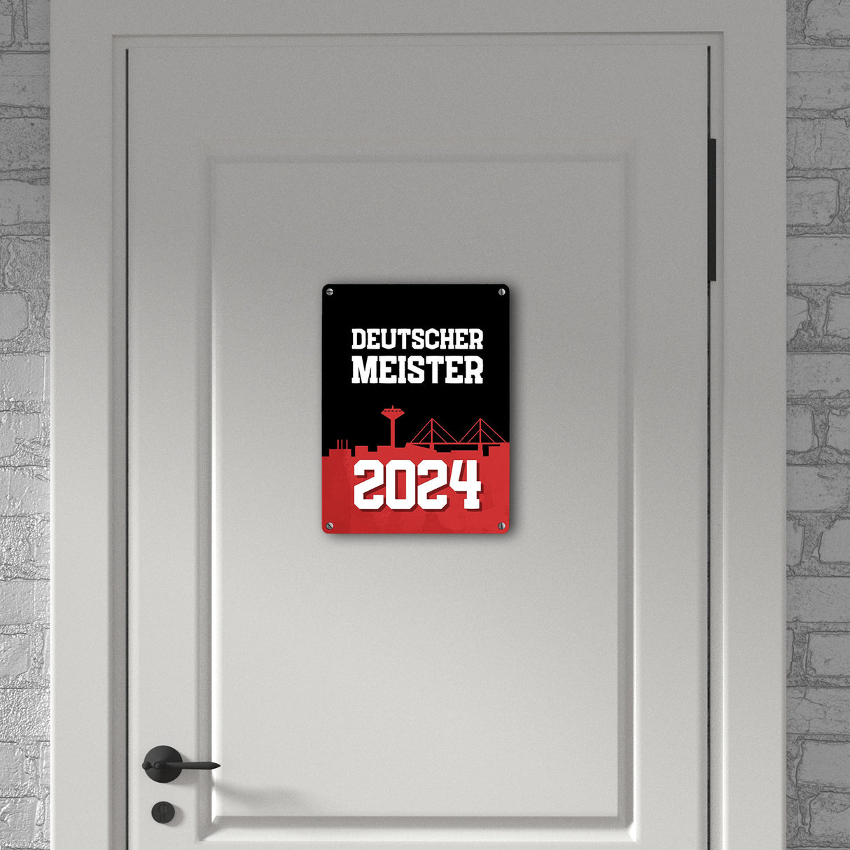 Leverkusen Metallschild in 15x20 cm mit Spruch Deutscher Meister 2024