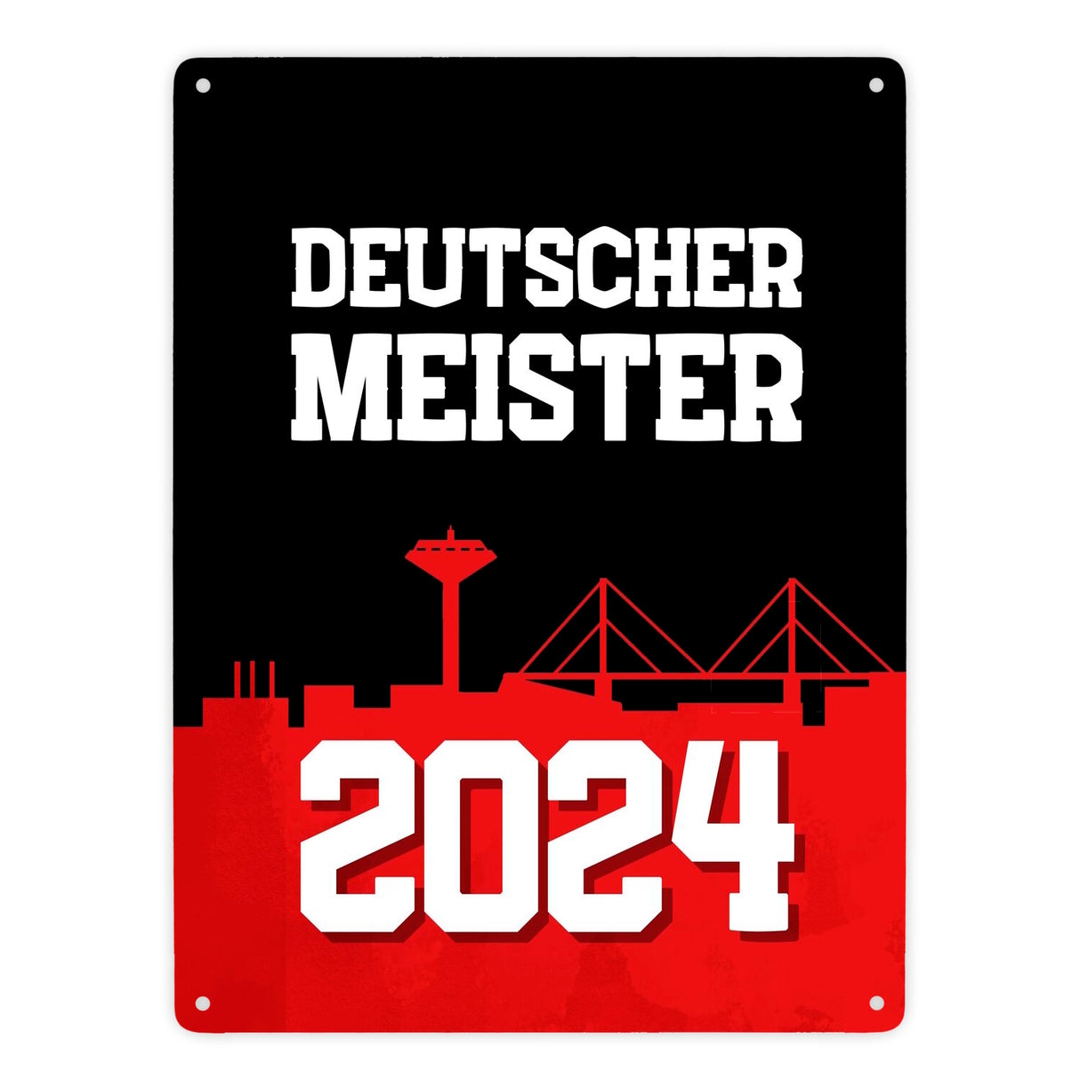 Leverkusen Metallschild in 15x20 cm mit Spruch Deutscher Meister 2024
