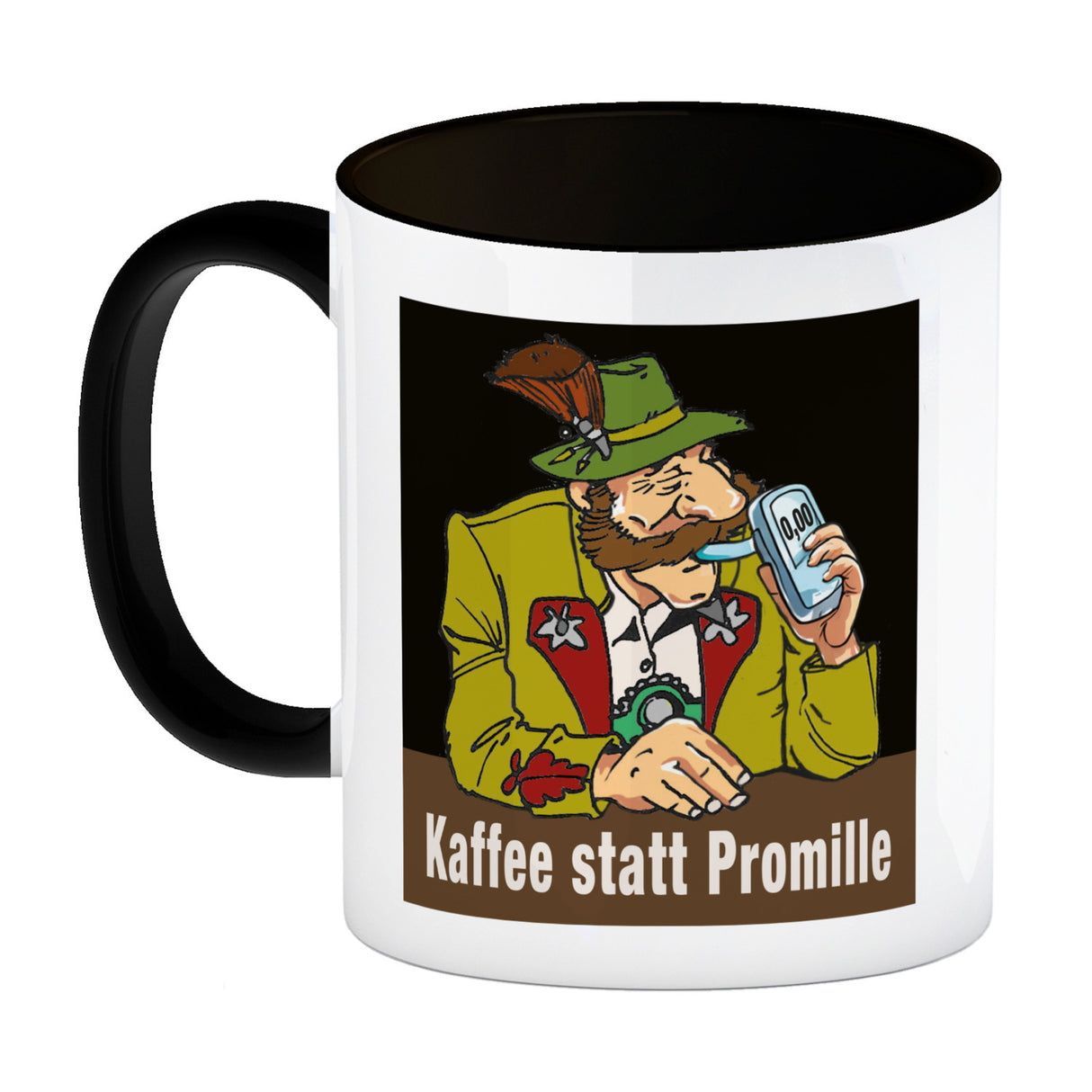 Alkoholtester Kaffeebecher mit Spruch Kaffee statt Promille