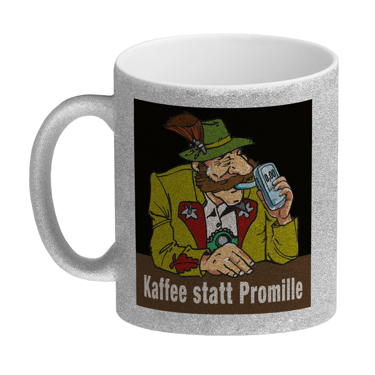 Alkoholtester Kaffeebecher mit Spruch Kaffee statt Promille