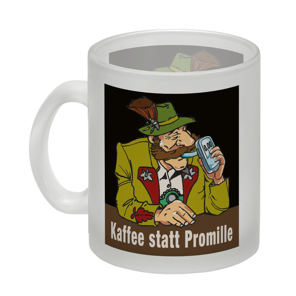 Alkoholtester Kaffeebecher mit Spruch Kaffee statt Promille