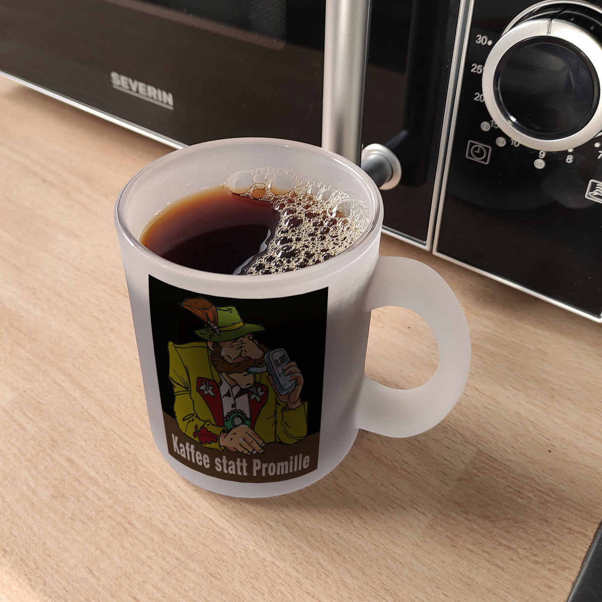 Alkoholtester Kaffeebecher mit Spruch Kaffee statt Promille