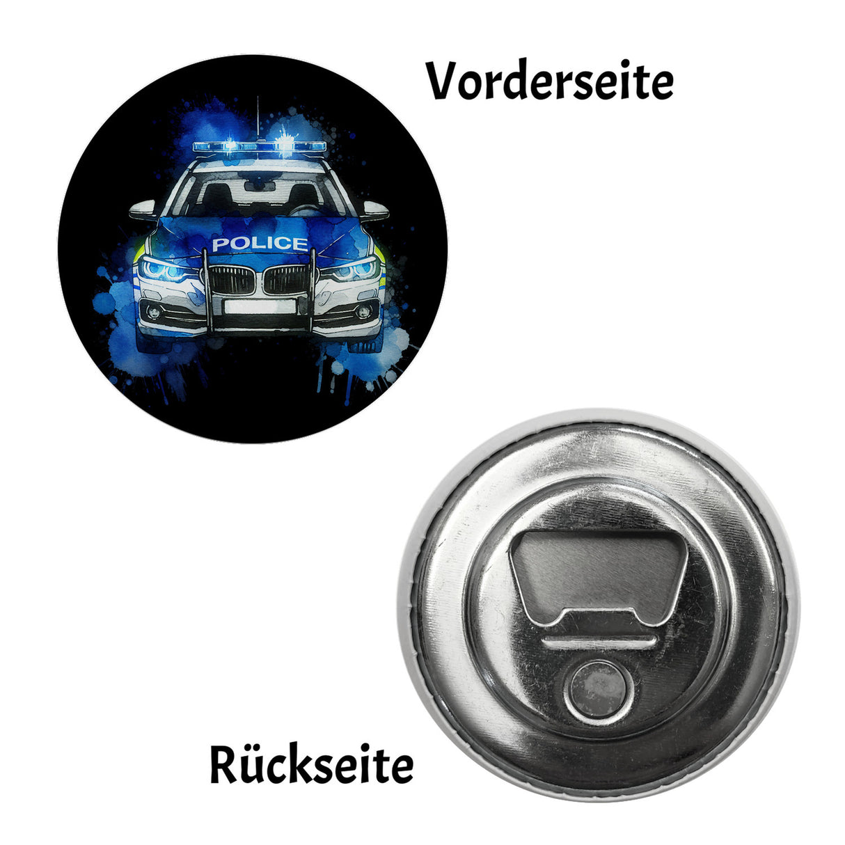 Polizeiauto Magnet rund
