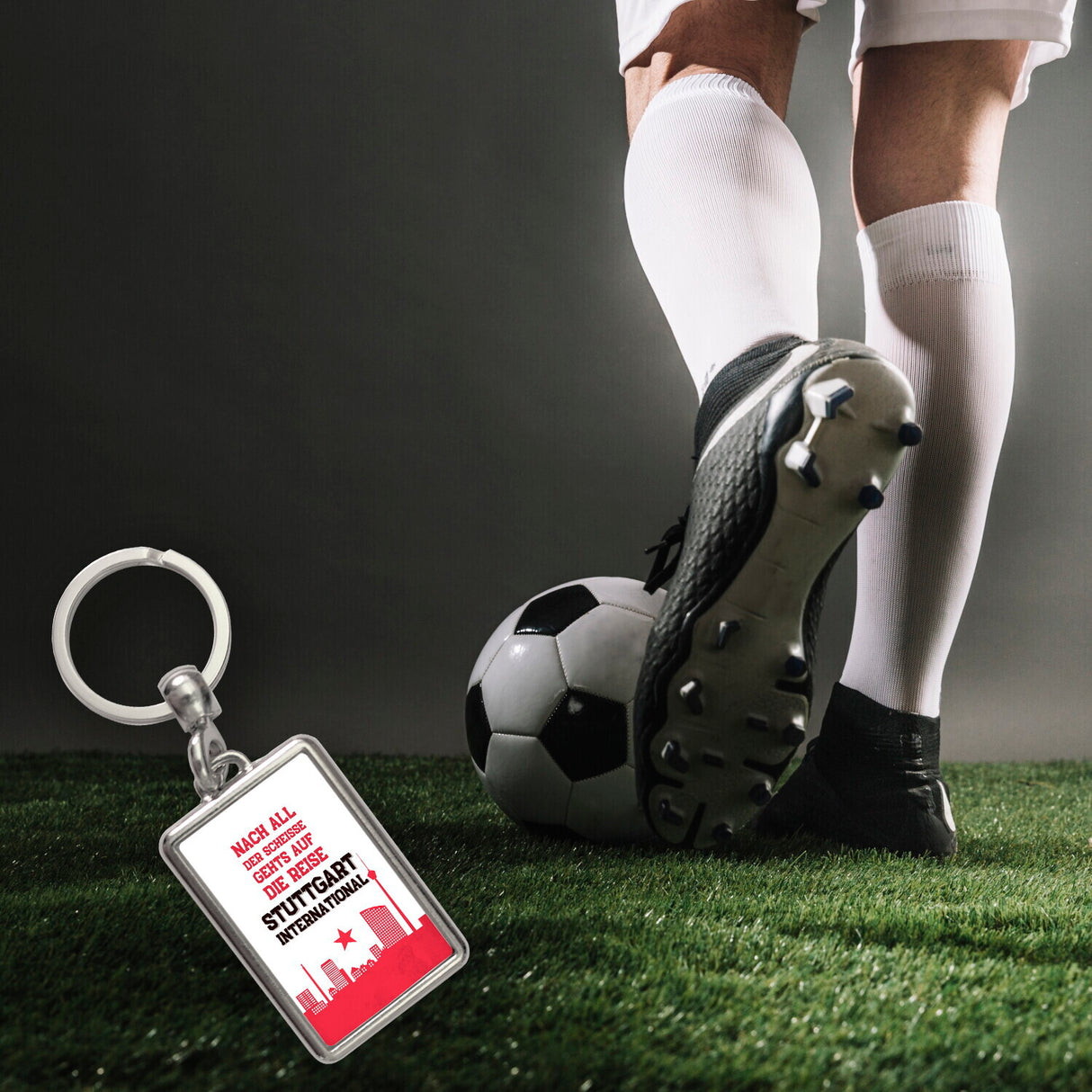 Stuttgart Europapokal Schlüsselanhänger mit Spruch Stuttgart International