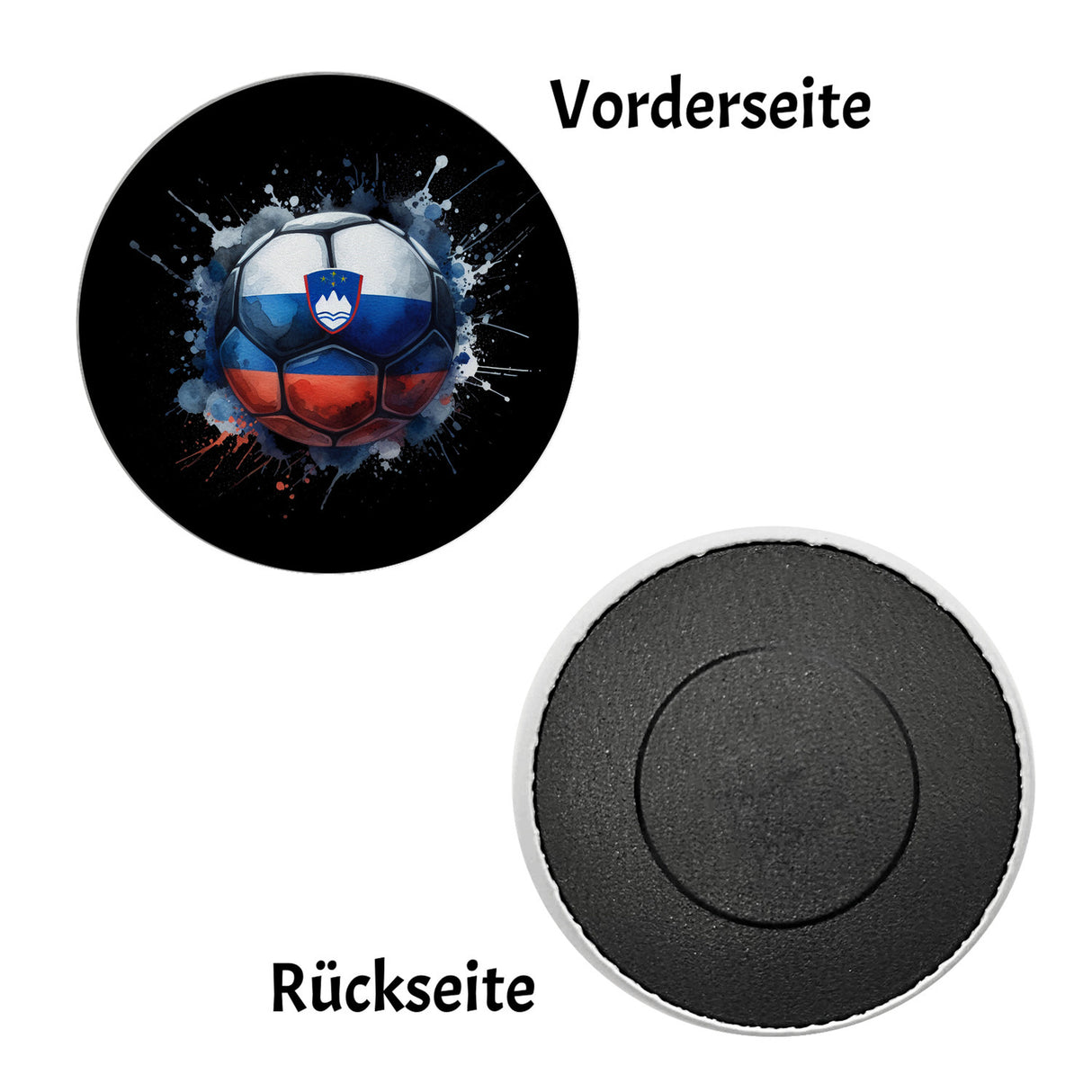 Fußball Slowenien Flagge Magnet rund
