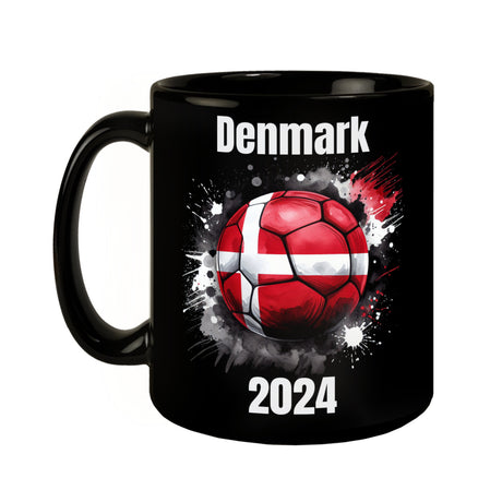 Fußball Dänemark Flagge Tasse in Schwarz