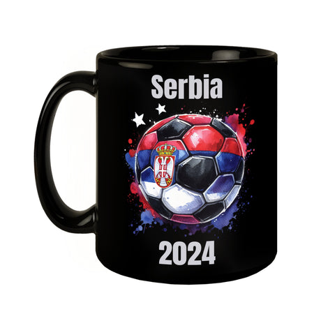Fußball Serbien Flagge Tasse in Schwarz