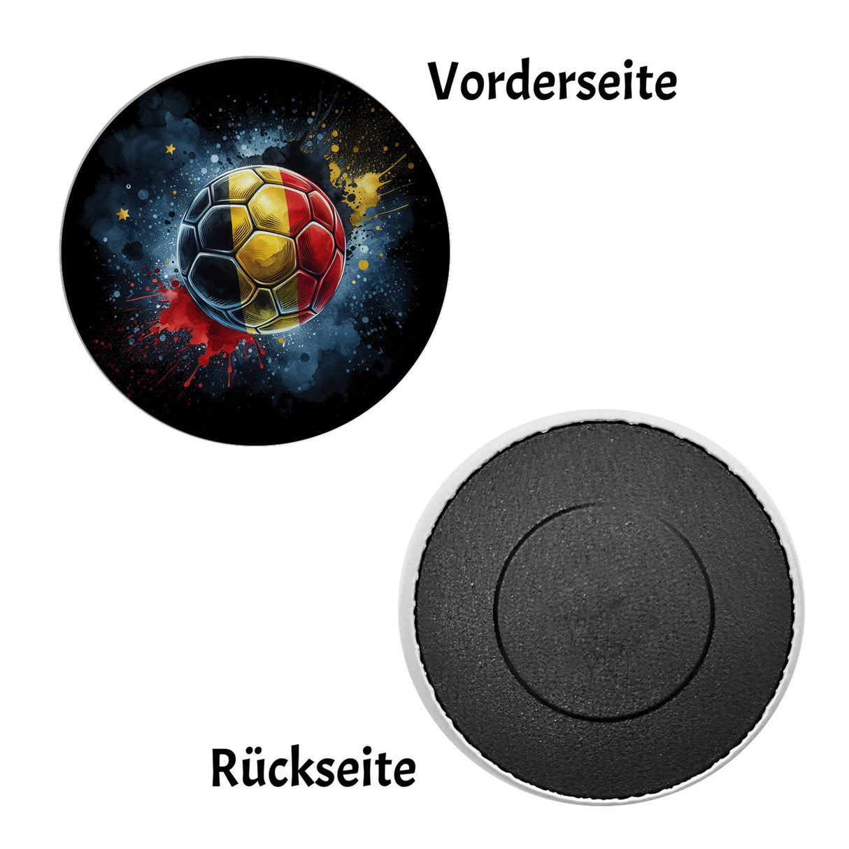 Fußball Belgien Flagge Magnet rund