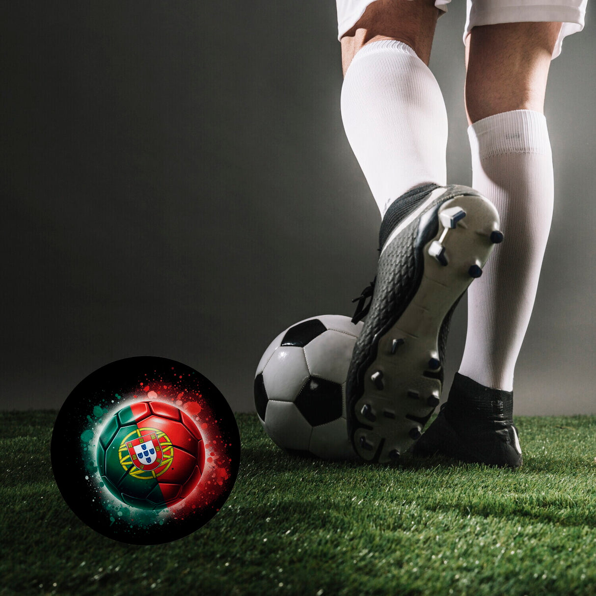 Fußball Portugal Flagge Magnet rund