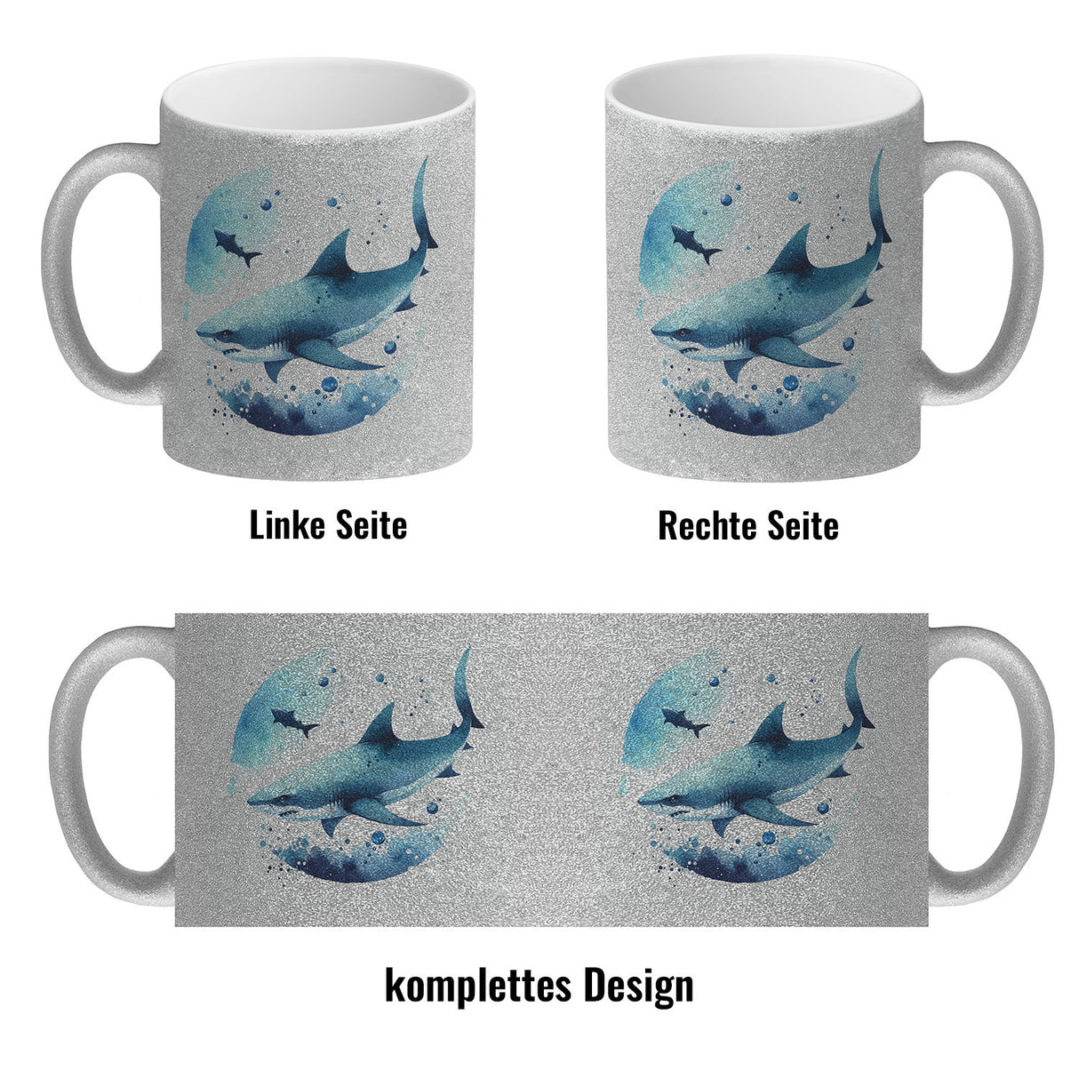 Haifisch im Wasser Kaffeebecher