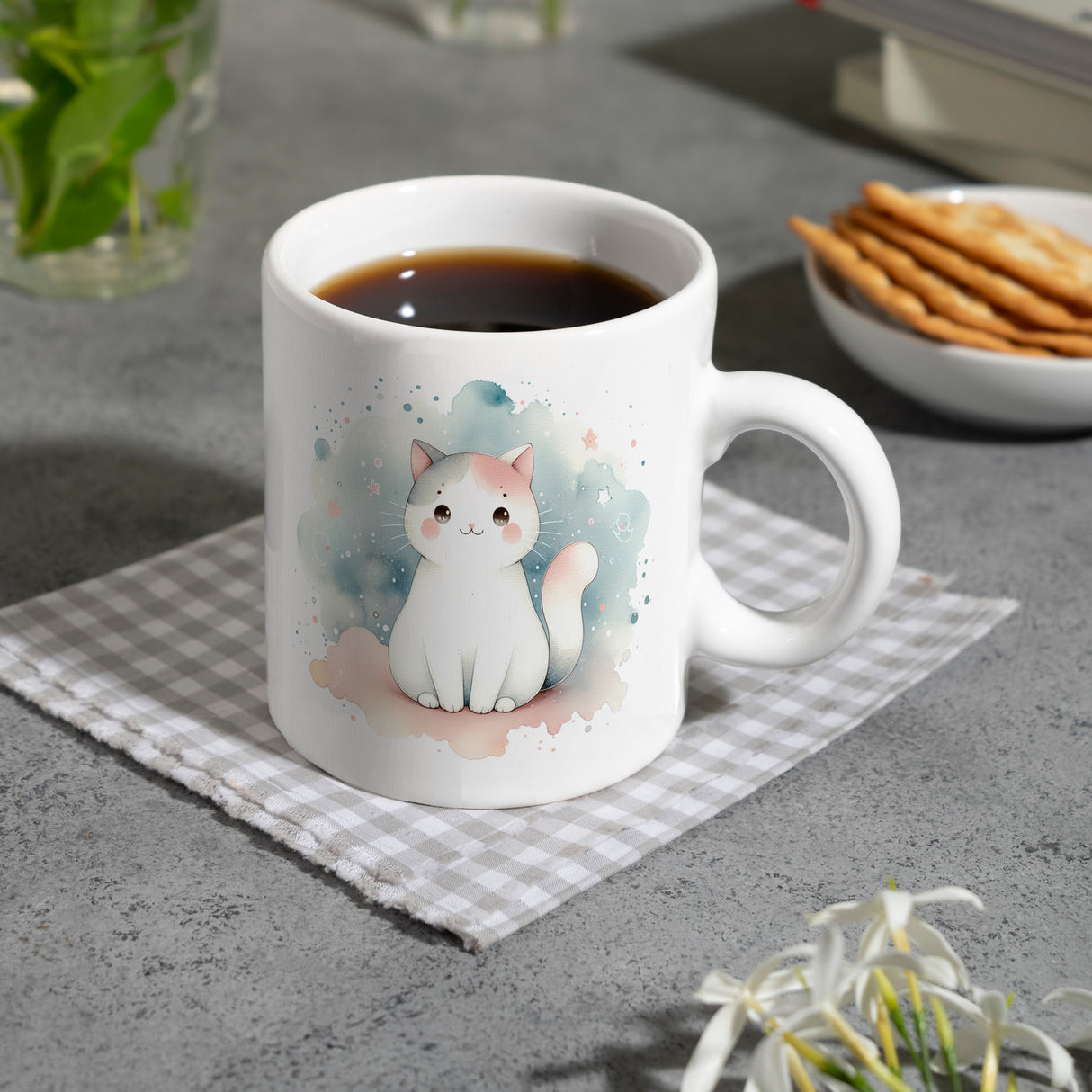 süße Katze Kaffeebecher