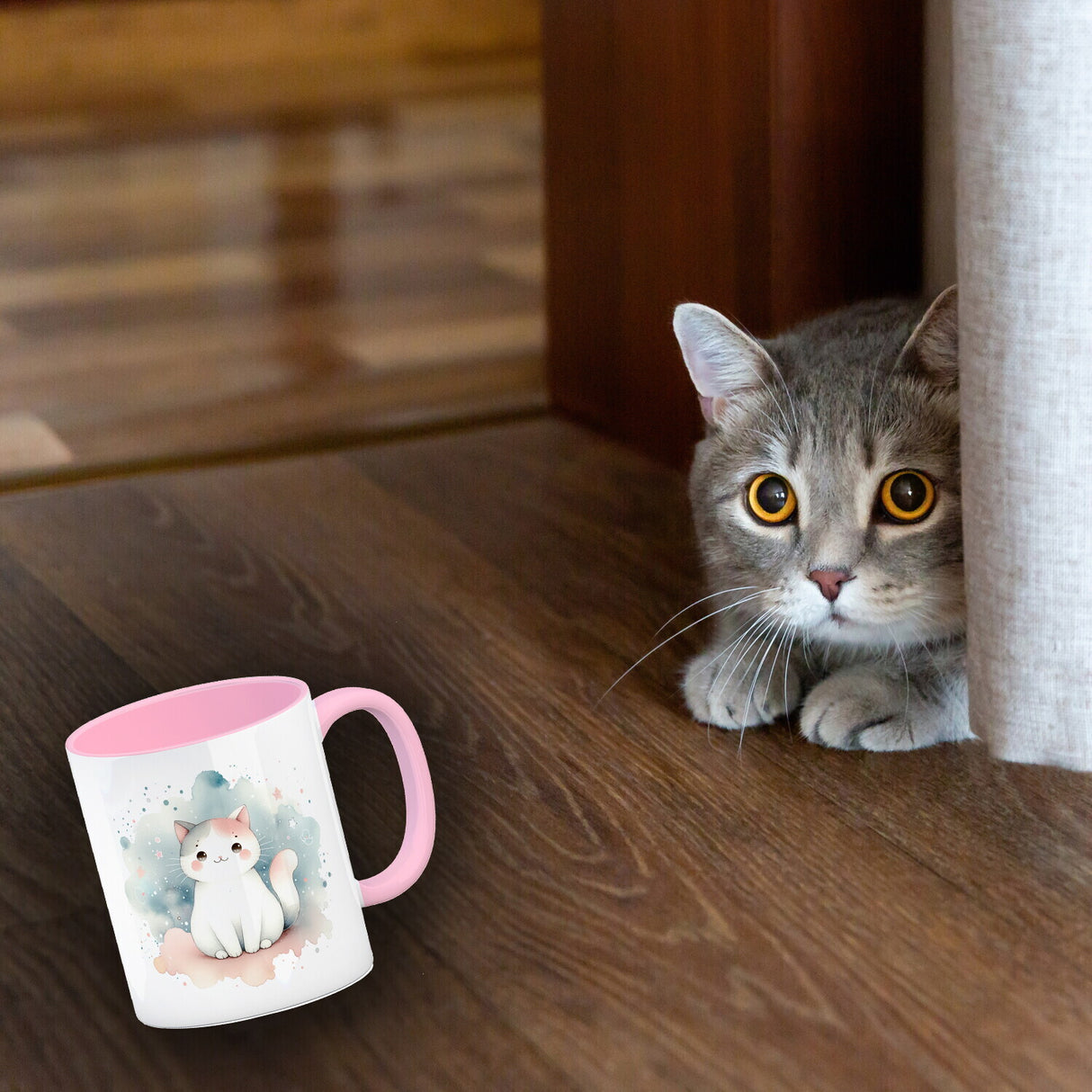 süße Katze Kaffeebecher