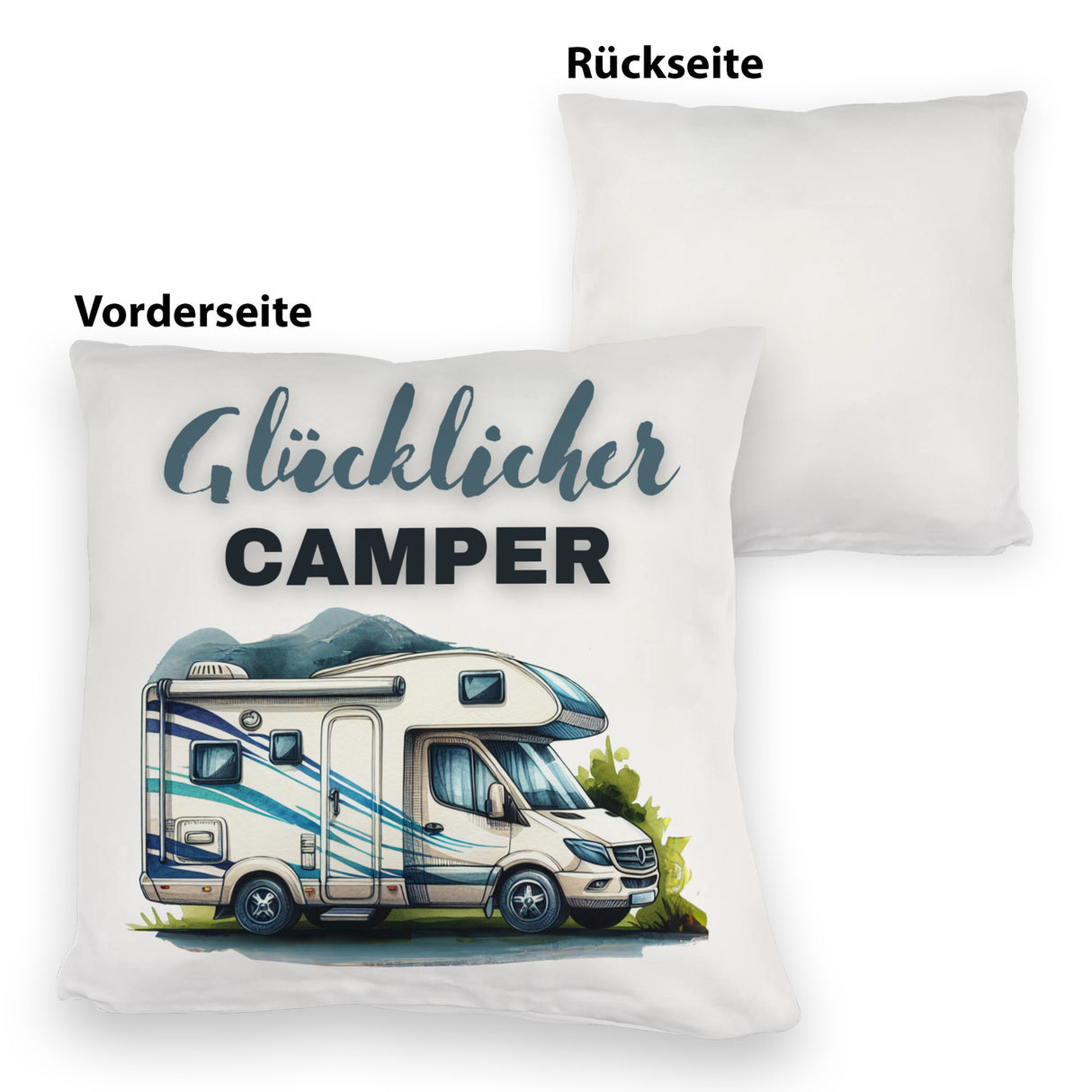 Wohnmobil Kissen mit Spruch Glücklicher Camper