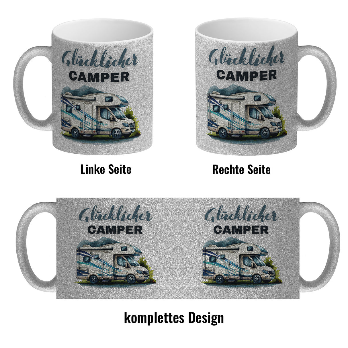 Wohnmobil Kaffeebecher mit Spruch Glücklicher Camper