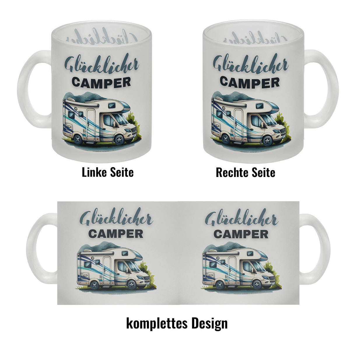 Wohnmobil Kaffeebecher mit Spruch Glücklicher Camper