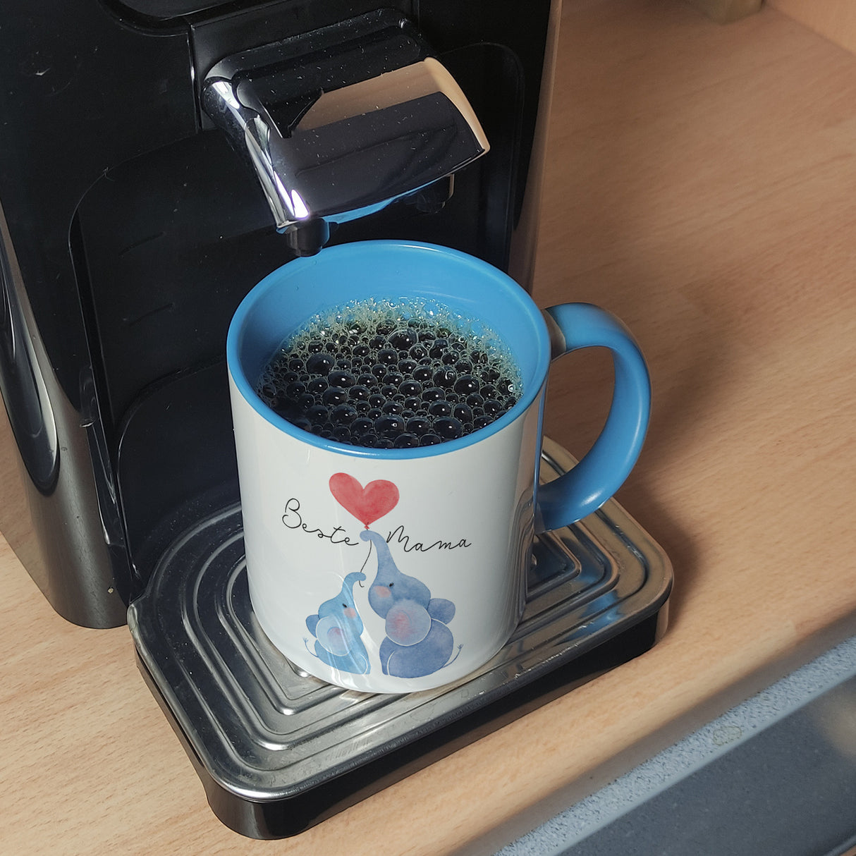 Elefant Mutter und Kind Kaffeebecher mit Spruch Beste Mama