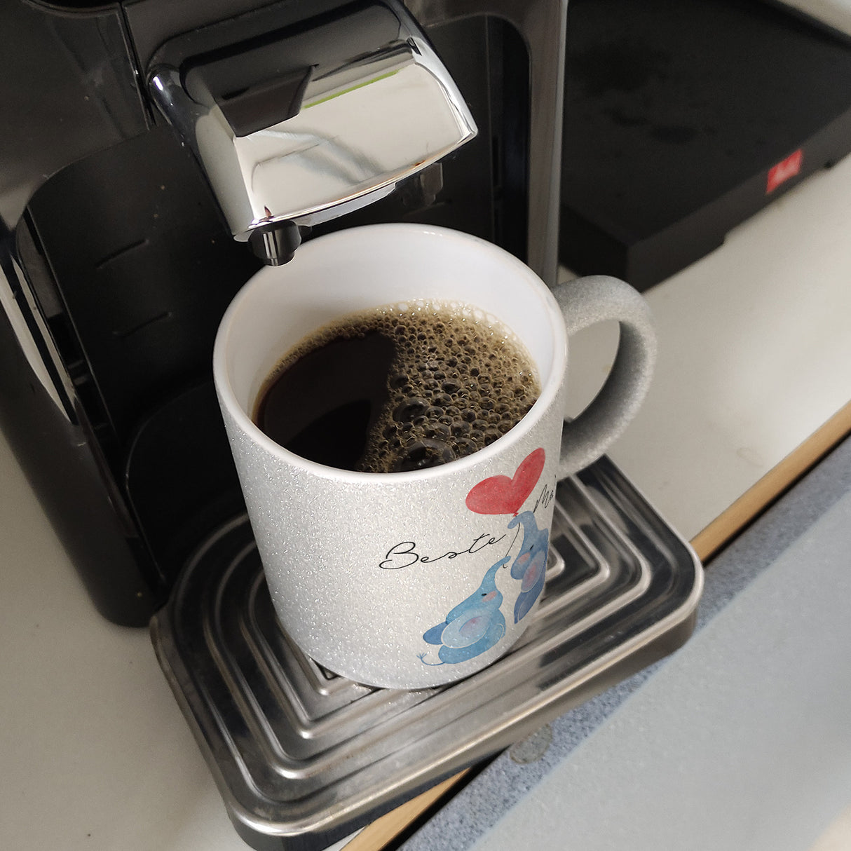 Elefant Mutter und Kind Kaffeebecher mit Spruch Beste Mama