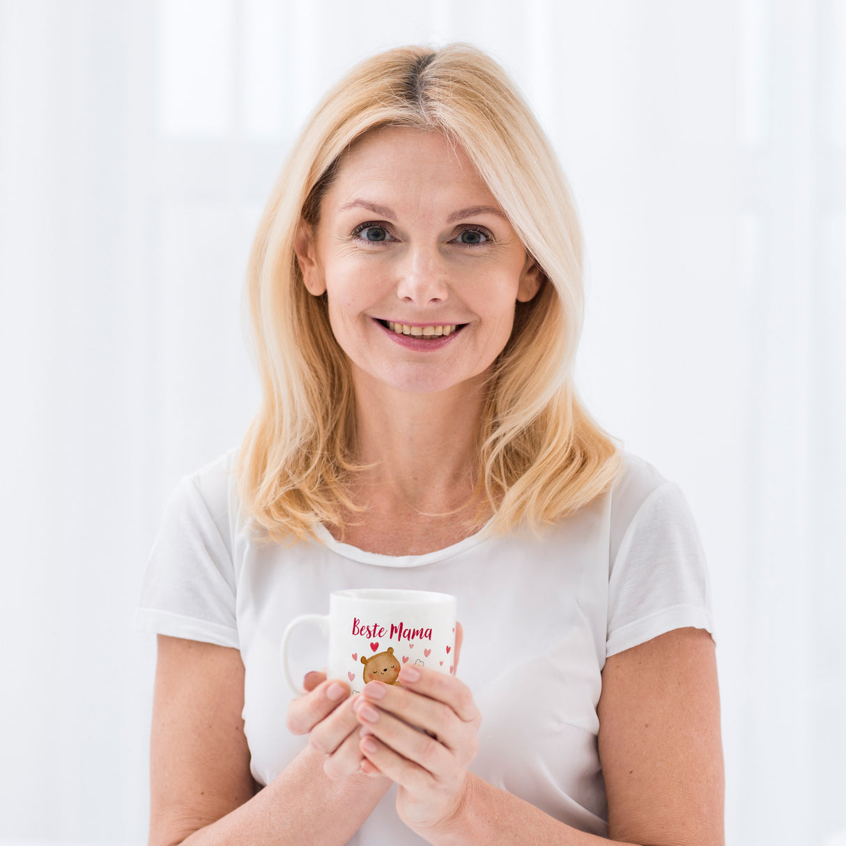 Bären Mutter und Kind Kaffeebecher mit Spruch Beste Mama