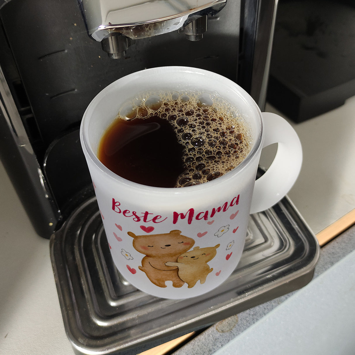 Bären Mutter und Kind Kaffeebecher mit Spruch Beste Mama