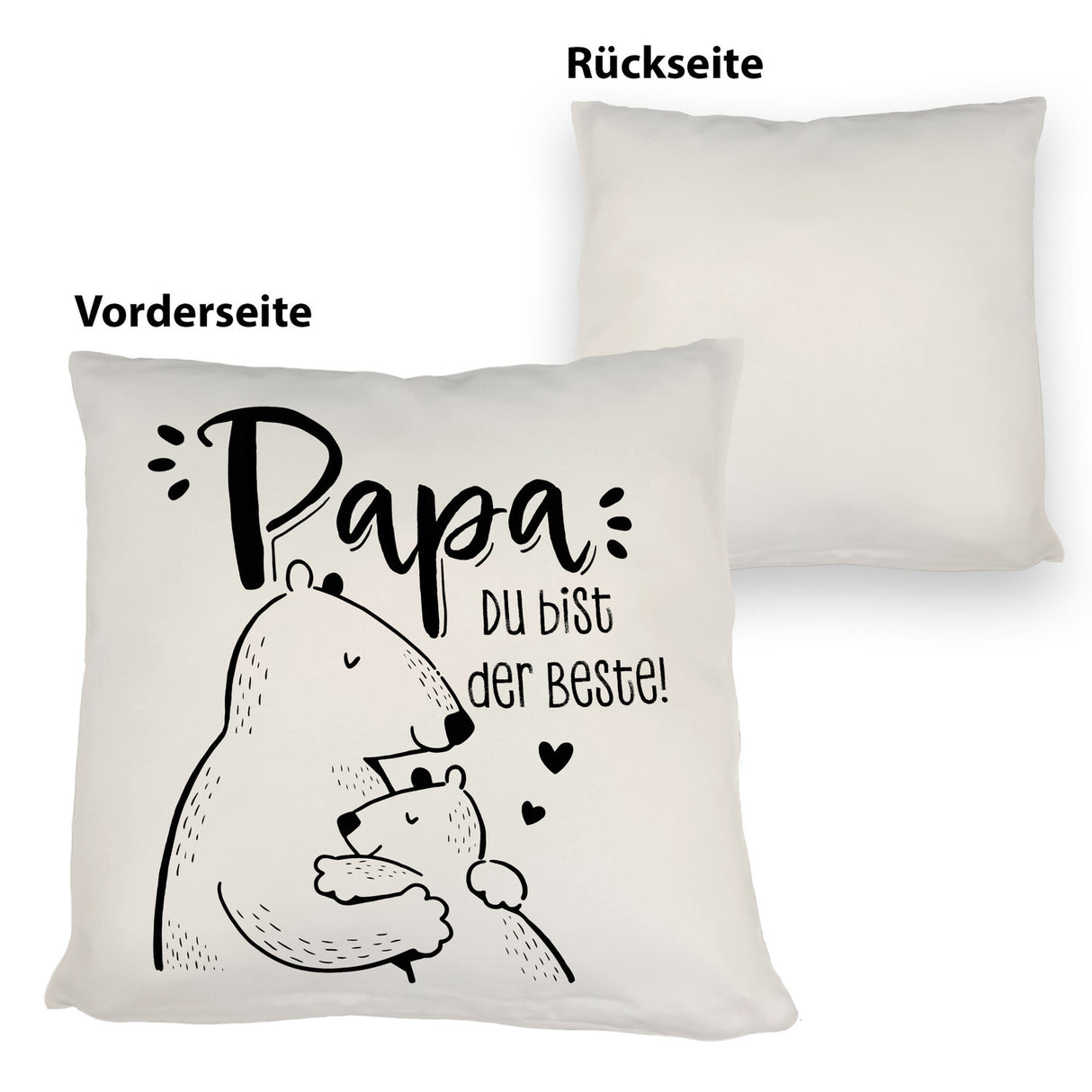 Bären Papa und Kind Kissen mit Spruch Papa du bist der Beste
