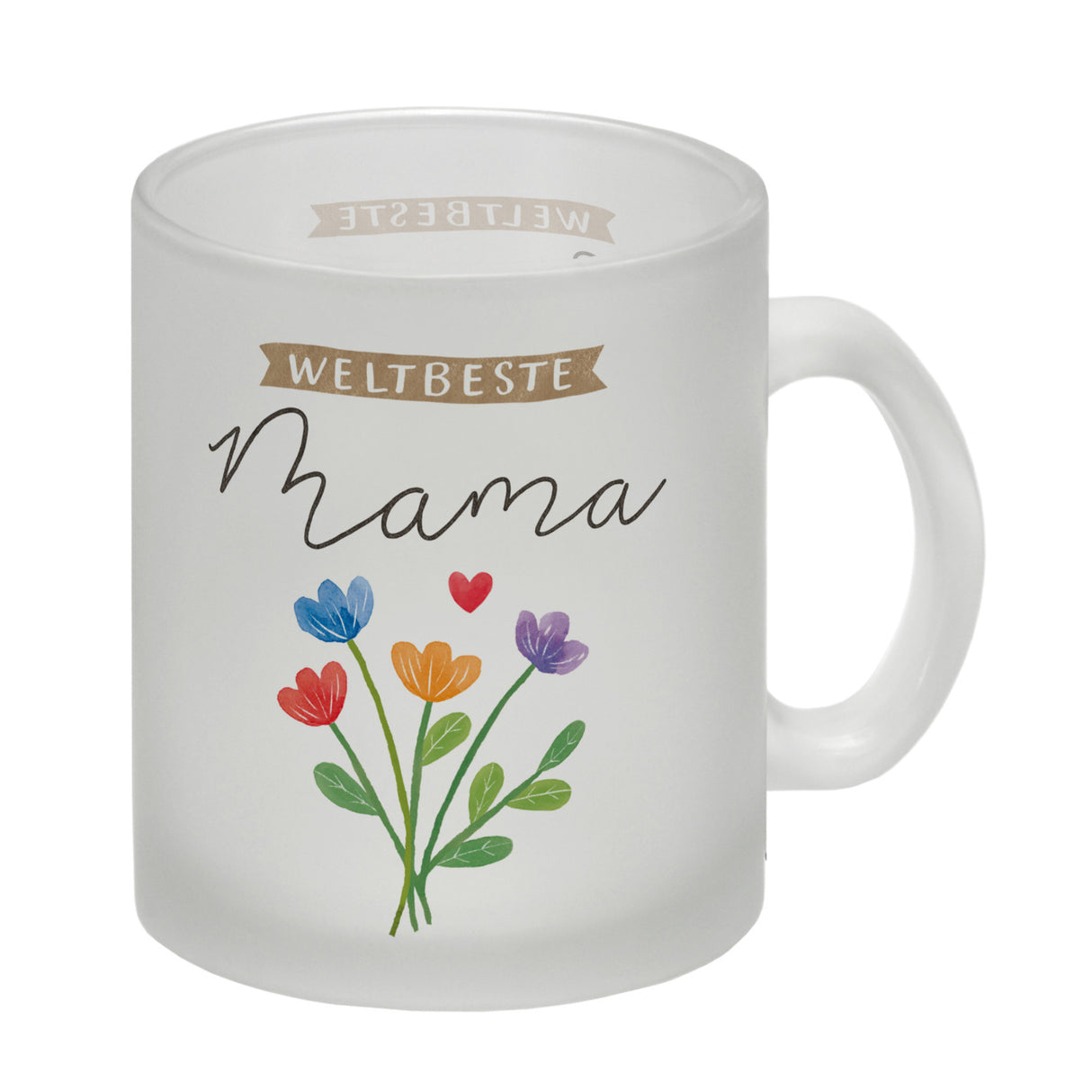 Blumenstrauß Kaffeebecher mit Spruch Weltbeste Mama