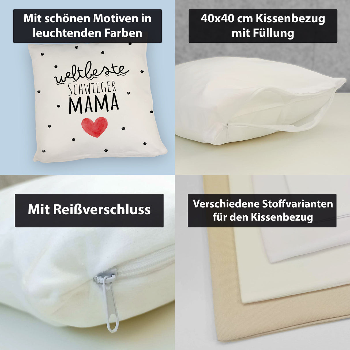 Schwiegermutter Kissen mit Spruch Weltbeste Schwiegermama