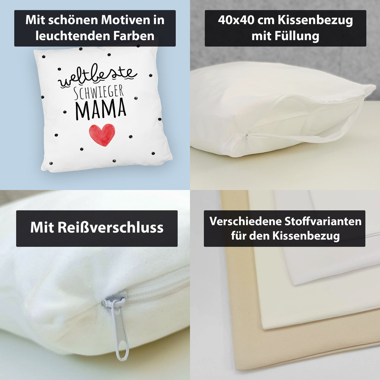 Schwiegermutter Kissen mit Spruch Weltbeste Schwiegermama